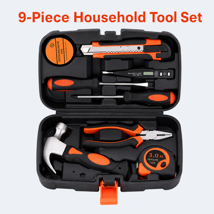 Multi-Purpose Household Tool Set with Tool Box