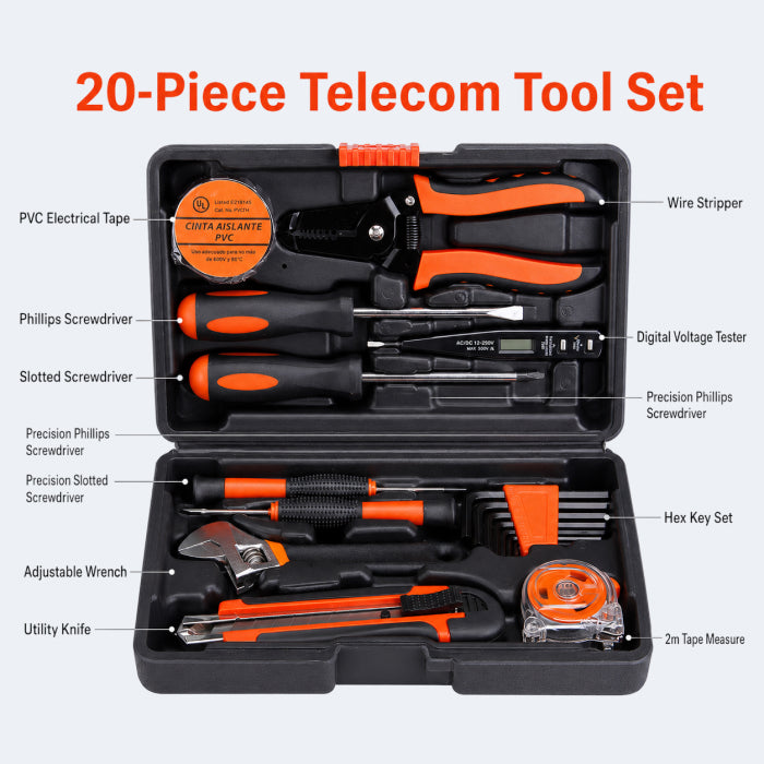 Multi-Purpose Household Tool Set with Tool Box