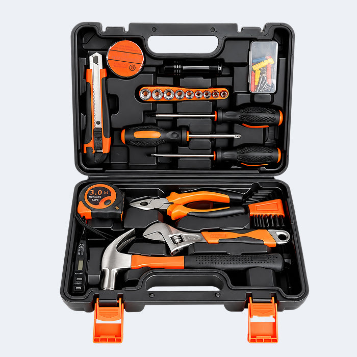 Multi-Purpose Household Tool Set with Tool Box