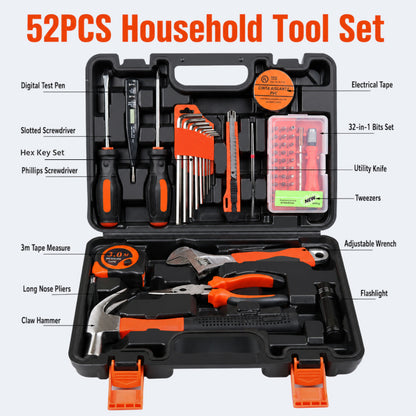 Multi-Purpose Household Tool Set with Tool Box