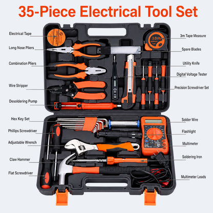 Multi-Purpose Household Tool Set with Tool Box