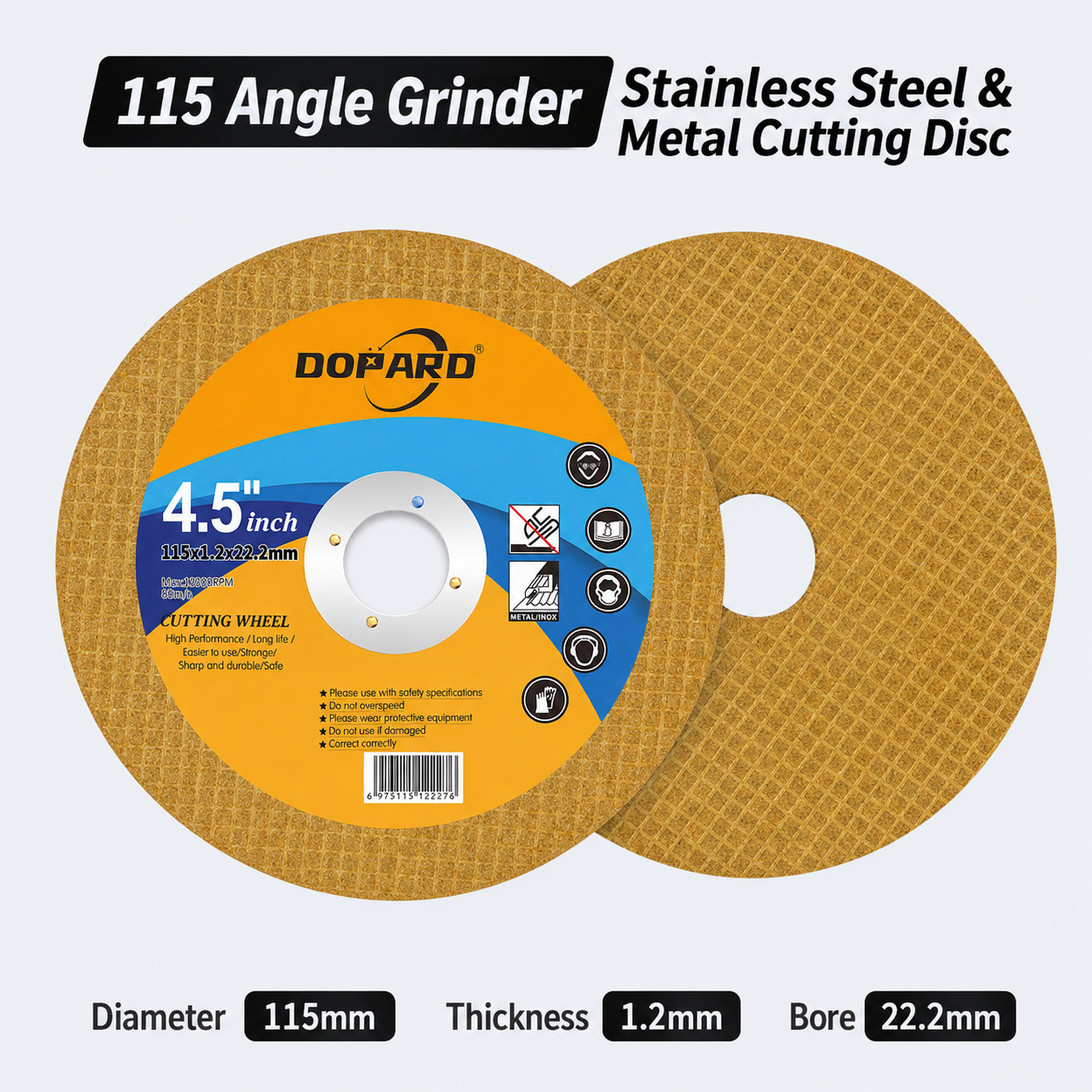 115 × 1.2 × 22.2 mm Resin Cutting Disc