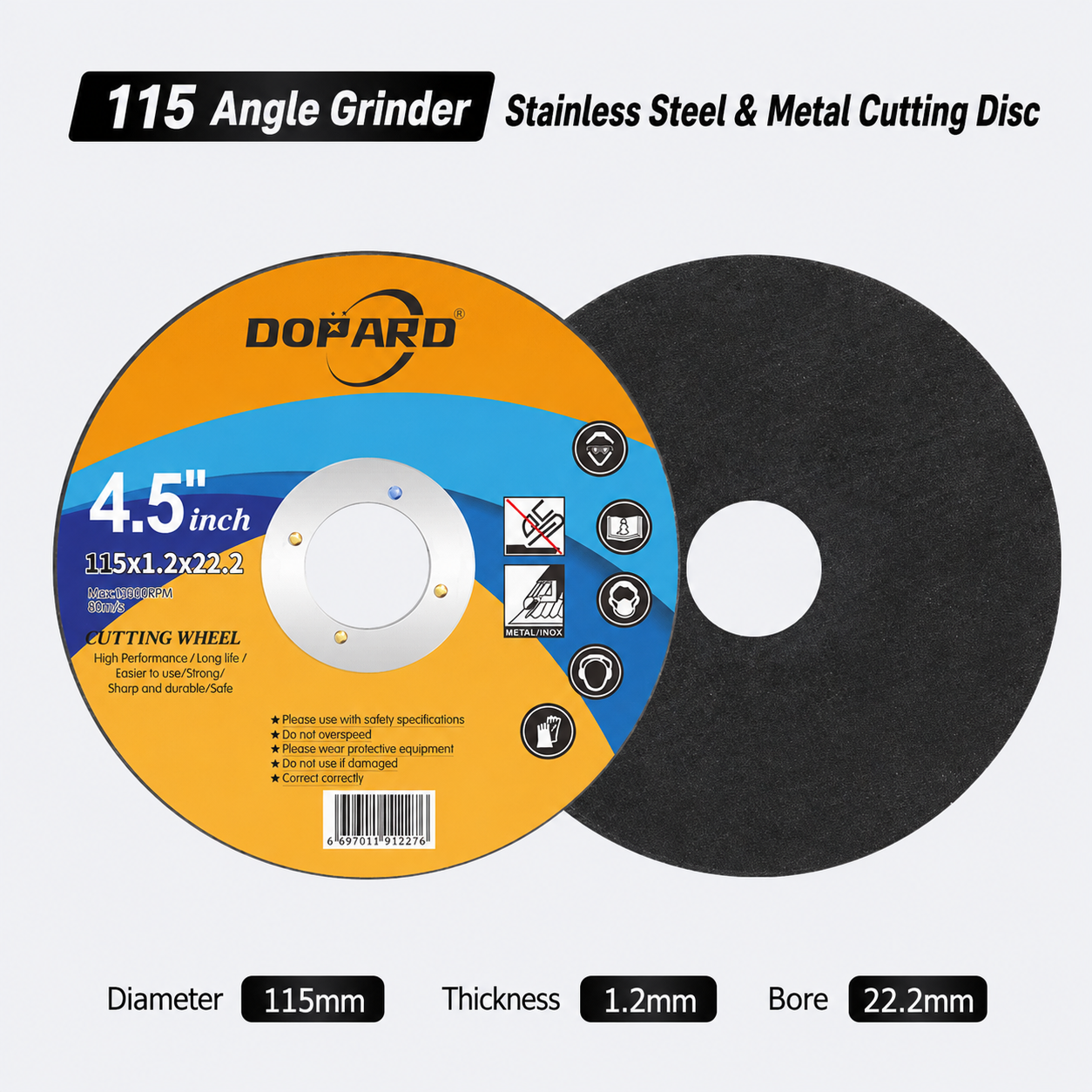 115 × 1.2 × 22.2 mm Resin Cutting Disc
